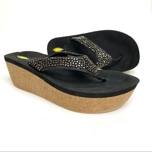 VOLATILE Leather Platform Thongs